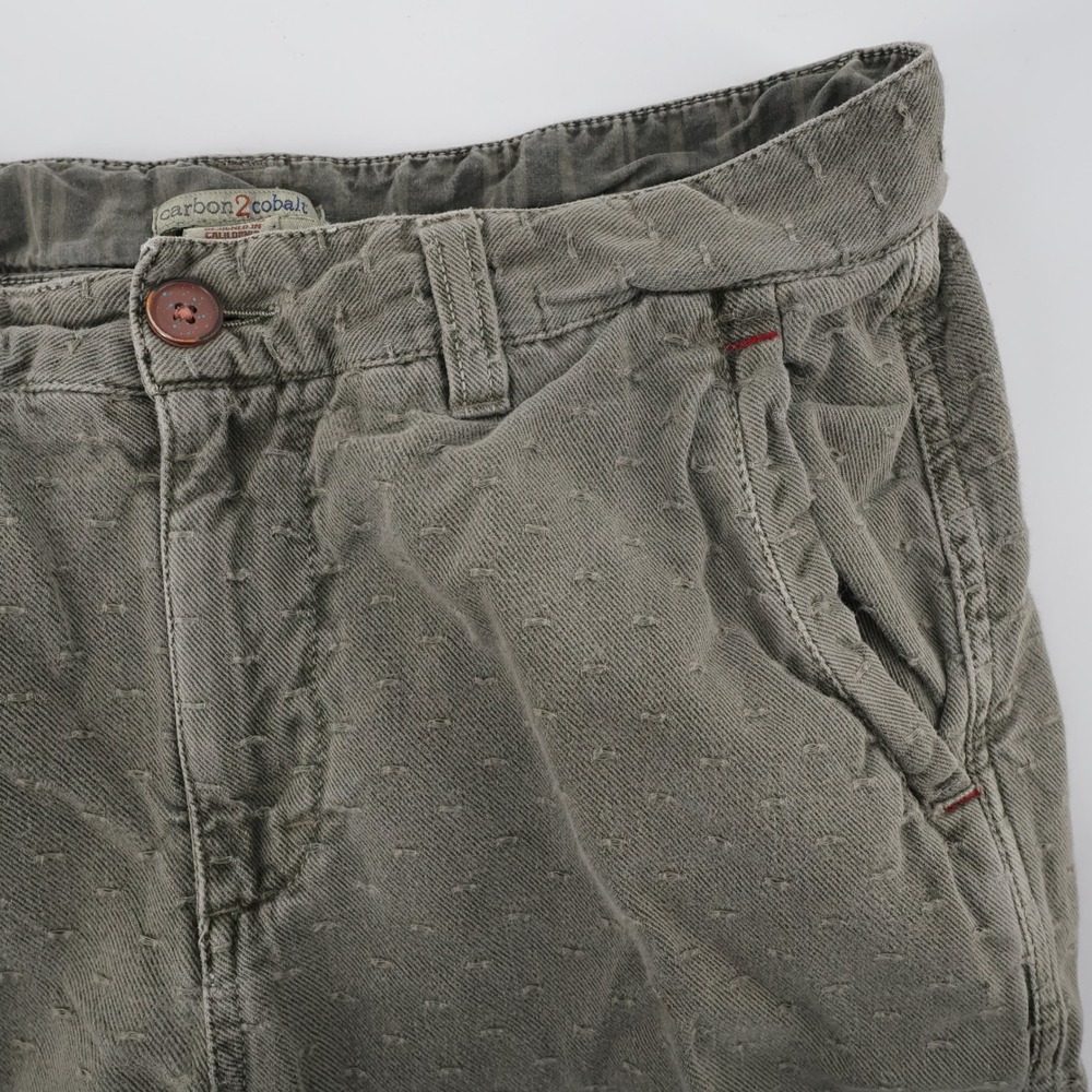 Carbon 2 Cobalt Textured Dobby Cotton Chino Pants Olive Green Mens 30x31